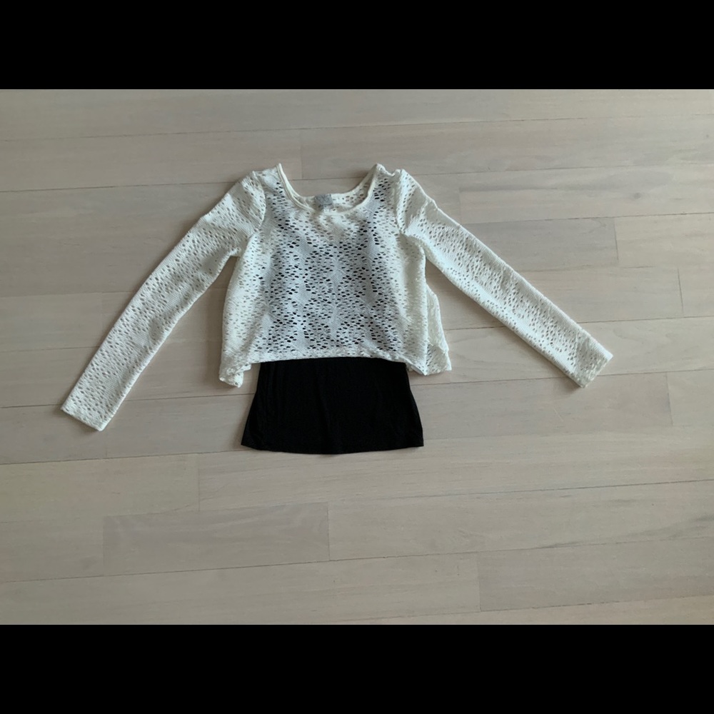 Ella Moss White Long Sleeve with Tang Top